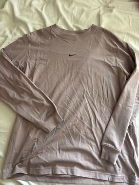 Nike Long-Sleeve Crew Tee in Mauve
